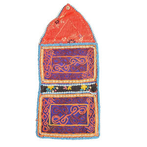 Kuchi Embroidered Pouch Wallet Afghan Handmade Beaded Snap w/Mirror